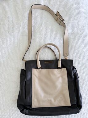 Marc by Marc Jacobs Two Tone Black Cream Tote Bag